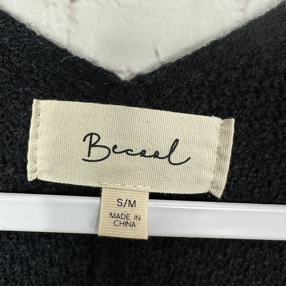 Becool black Long Sleeve Open Cardigan Knit Sweater Sz S/M, GUC - Picture 2 of 5